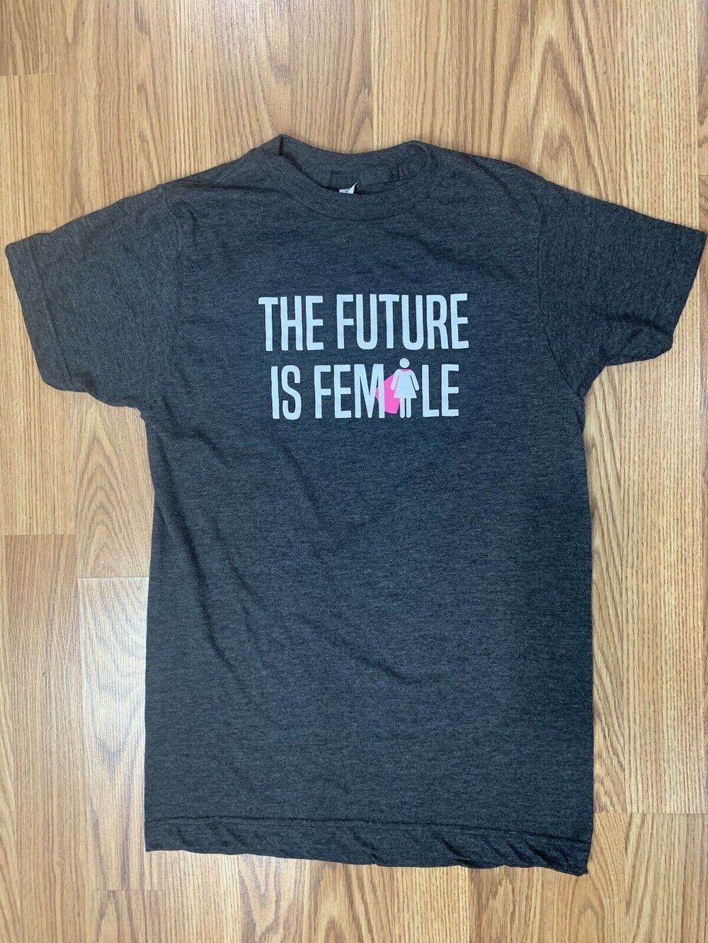 Woman’s The Future Is Female Gray Short Sleeve T-shirt XS Feminine Casual